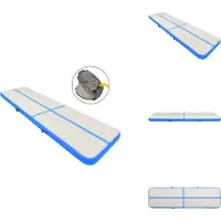 vidaXL Aufblasbare Gymnastikmatte mit Pumpe 600x100x15 cm PVC Blau - Yoga- & Pilatesmatten