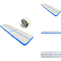 vidaXL Aufblasbare Gymnastikmatte mit Pumpe 800x100x20 cm PVC Blau - Yoga- & Pilatesmatten
