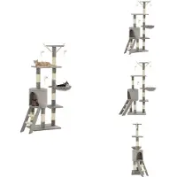 vidaXL Katzen-Kratzbaum mit Sisal-Säulen 138 cm Grau - Kratzbäume