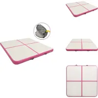 vidaXL Aufblasbare Gymnastikmatte mit Pumpe 200x200x20 cm PVC Rosa - Yoga- & Pilatesmatten