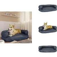 vidaXL Hundebett Ergonomisch Schaumstoff Dunkelblau 88x65cm Kunstleder - Hundebetten