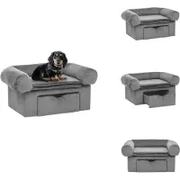 vidaXL Hundesofa mit Schublade Grau 75x50x38 cm Plüsch - Hundebetten