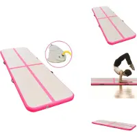 vidaXL Aufblasbare Gymnastikmatte mit Pumpe 600x100x10 cm PVC Rosa - Yoga- & Pilatesmatten