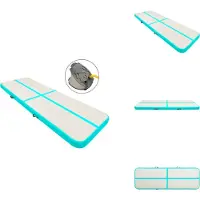 vidaXL Aufblasbare Gymnastikmatte mit Pumpe 400x100x20 cm PVC Grün - Yoga- & Pilatesmatten