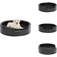 vidaXL Hundebett Schwarz 69x59x19 cm Plüsch und Kunstleder - Hundebetten
