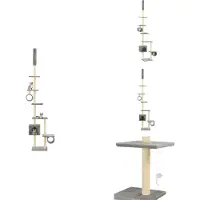 vidaXL Katzenbaum mit Sisal-Kratzsäulen 260 cm Grau - Kratzbäume