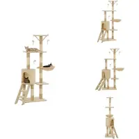 vidaXL Katzen-Kratzbaum mit Sisal-Säulen 138 cm Beige - Kratzbäume