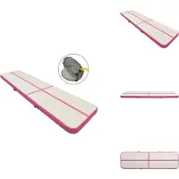 vidaXL Aufblasbare Gymnastikmatte mit Pumpe 700x100x15 cm PVC Rosa - Yoga- & Pilatesmatten