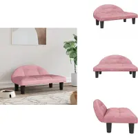 vidaXL Hundebett Rosa 70x52x30 cm Samt - Hundebetten