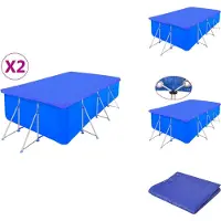vidaXL Poolabdeckungen 2 Stk. PE Rechteckig 90 g/m² 394x207 cm - Poolabdeckungen & -unterlagen