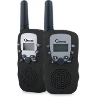 Qware Walkie-Talkie Set – 3 km Reichweite, 10 Kanäle & Taschenlampe Schwarz