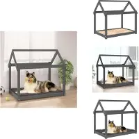vidaXL Hundebett Grau 101x70x90 cm Massivholz Kiefer - Hundebetten