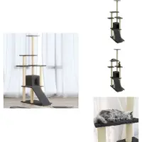 vidaXL Kratzbaum mit Sisal-Kratzsäulen Dunkelgrau 155 cm - Kratzbäume