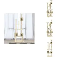 vidaXL Kratzbaum mit Sisal-Kratzsäulen Creme 188 cm - Kratzbäume