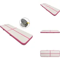 vidaXL Aufblasbare Gymnastikmatte mit Pumpe 500x100x15 cm PVC Rosa - Yoga- & Pilatesmatten