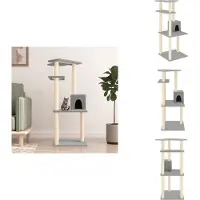 vidaXL Kratzbaum mit Sisal-Kratzsäulen Hellgrau 123 cm - Kratzbäume