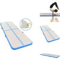 vidaXL Aufblasbare Gymnastikmatte mit Pumpe 500x100x10 cm PVC Blau - Yoga- & Pilatesmatten