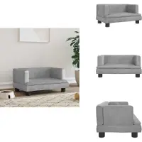 vidaXL Hundebett Hellgrau 60x40x30 cm Samt - Hundebetten