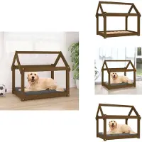 vidaXL Hundebett Honigbraun 81x60x70 cm Massivholz Kiefer - Hundebetten