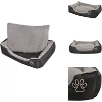 vidaXL Hundebett mit gepolstertem Kissen Größe XL Schwarz - Hundebetten