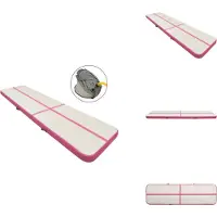 vidaXL Aufblasbare Gymnastikmatte mit Pumpe 600x100x20 cm PVC Rosa - Yoga- & Pilatesmatten