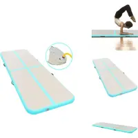 vidaXL Aufblasbare Gymnastikmatte mit Pumpe 400x100x10 cm PVC Grün - Yoga- & Pilatesmatten