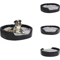 vidaXL Hundebett Schwarz-Grau 99x89x21 cm Plüsch und Kunstleder - Hundebetten