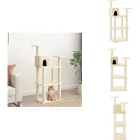 vidaXL Kratzbaum mit Sisal-Kratzsäulen Creme 119 cm - Kratzbäume