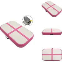 vidaXL Aufblasbare Gymnastikmatte mit Pumpe 60x100x10 cm PVC Rosa - Yoga- & Pilatesmatten