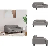 vidaXL Hundebett Grau 70x45x30 cm Kunstleder - Hundebetten