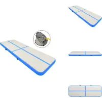 vidaXL Aufblasbare Gymnastikmatte mit Pumpe 400x100x15 cm PVC Blau - Yoga- & Pilatesmatten
