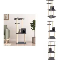 vidaXL Kratzbaum mit Sisal-Kratzsäulen Dunkelgrau 123 cm - Kratzbäume