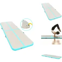 vidaXL Aufblasbares Gymnastik-Kissen mit Pumpe 500x100x10 cm PVC Grün - Yoga- & Pilatesmatten