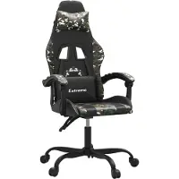 vidaXL Gaming-Stuhl Drehbar Schwarz und Tarnfarben Kunstleder