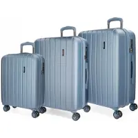 Joumma Bags MOVOM Holz Stahl Blau, Luxus ABS Reisekoffer Set, 75cm/65cm/55cm, 5318463