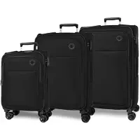Joumma Bags MOVOM Atlanta Schwarz, Set von Luxus-Textil-Reisekoffern, 77cm/66cm/55cm, 5318421