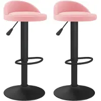 vidaXL Barhocker 2 Stk. Rosa Samt