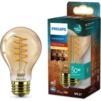 Philips Filament-Lampe Bernstein 50W A60 E27, 7 W, 50 W, E27, 640 lm, 15000 h