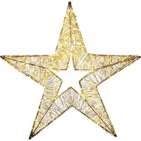 Coen Bakker 3d star metal 1440led flash ip44 trafo mit timer und dimmer 76x8 cm klassisch warm (zwart)