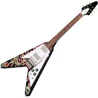 Epiphone Jimi Hendrix "Love Drops" Flying V Inspiriert von Gibson Custom Ebony