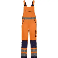 Dassy Malmedy Warnschutz Latzhose mit Kniepolstertaschen - neonorange/dunkelblau - 56-5cm