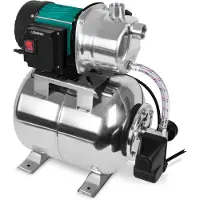 Vonroc Hydrophorpumpe / Hydrophorpumpenset mit Druckschalter – 1000 W – 3500 l/h – 19-L-Tank aus Edelstahl – Pumpengehäuse aus Edelstahl