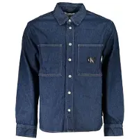 Calvin Klein Moderne blaue Herren-Sportjacke im Denim-Look mit Logo-Applikation