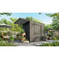 Globel Industries Gerätehaus "Skillion 84" anthrazit 4,03 m² inkl.Schleppdach