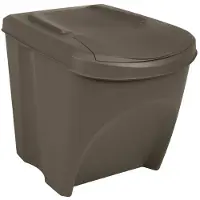 vidaXL Stapelbare Mülleimer 3 Stk. Grau 75 L Polypropylen
