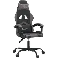 vidaXL Gaming-Stuhl Schwarz und Grau Kunstleder