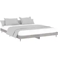 vidaXL Bettgestell Grau Sonoma 200x200 cm Holzwerkstoff