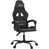 vidaXL Gaming-Stuhl Drehbar Schwarz Kunstleder