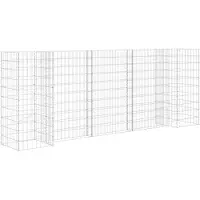 vidaXL H-förmiger Gabionen-Pflanzkorb Stahldraht 260x40x100 cm