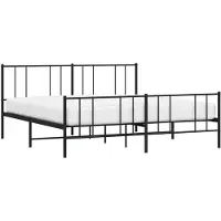 vidaXL Metallbett ohne Matratze mit Fußteil Schwarz 180x200 cm